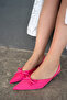 Fonis Fuchsia Bow Detailed Satin Women's Heeled Shoes - 4