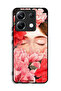 Xiaomi Redmi Note 13 Pro 5G Protective Case Cover Girl Face Hide In Flowers Art