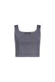 Gray Washed Ribbed Square Neck Crop Undershirt