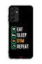 غطاء حماية لهاتف Samsung Galaxy A15، Eat Sleep Gym Repeat