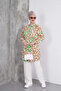 Green Brown Tunic and White Pants Set - 5