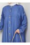 Women's Buttoned Strawberry Fabric Blue Double Suit - 5