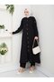 Women's Buttoned Strawberry Fabric Black Double Suit - 2