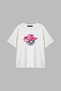Cow Girl Printed Relaxed Fit White Women's Tshirt