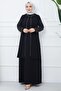 Plus Size Mother Dress with Stones Black Ss2349