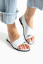 Women's White Daily Comfortable Sole Ring Detailed Flip Flop Sandals Summer Lightweight Thin Sole Slippers - 6