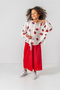 Capri Pleated Trousers Scalloped/Embroidered Blouse/Shirt Gakım - 7