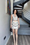 Women's Beige Halter Neck Embroidered Suit 0267-0642 - 3