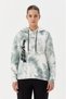 Women's Sweatshirt Crop Tie Dye Green 72532