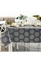 Teflon-coated cotton tablecloth, round, diameter 160cm, hexagonal pattern - 2