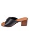 Genuine Leather 6 cm Heeled Women's Slippers Cb-4576 Black - 3