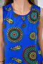 Women's Navy Blue Ethnic Patterned Sleeveless Viscose Mini Dress - 2