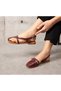 Kindep Finn Side Finger Open Women's Ballerinas Claret Red - 3