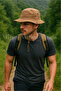 2-Piece Safari Fedora Hat Dark Beige-Khaki – Adjustable, Breathable Fabric, Unisex Summer Hat | - 5