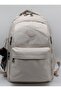 School Backpack Unisex Water Resistant Fabric School Bag 2500 Beige - 2