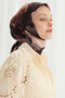 Lotus Pattern Soft Scarf - Dark Brown - 2