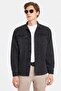 Men's Relax Fit Relaxed Cut Denim Snap Long Sleeve Denim Jacket Black Shirt - 4