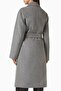 Belted Coat, Merino Wool, Overcoat with Belt and Kimono Sleeves, Gray - 3