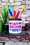 منظم سطح المكتب لحامل الأقلام من السيراميك المطبوع من Lazy Summer Days