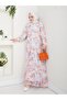 Women's Patterned Chiffon Dress - 2