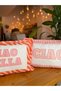 Ciao - Ciao Bella Written Double Sided Decorative Suede Set of 2 Throw Pillow Covers - 30X50Cm - 6