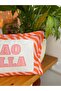 Ciao Bella Written Double Sided Decorative Suede Throw Pillow Cover - Decorative Throw Pillow Cover - 30X50Cm - 6