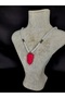 Owl Figured Natural Stone Necklace – Pink Symbol – Handmade Special Design - 4