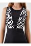 Lcw Dream Black Crew Neck Patterned Women's Hijab Swimsuit Set - 3