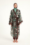 Brown Full Length Kimono – Belted, Light and Modern Summer Pareo P2510 - 6