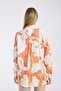 Patterned Oversize Loose Satin Shirt - 8