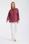 Double Striped Floor Color Oversize Casual Shirt - 3