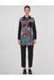 Patterned Shirt Collar Tunic Black - 3