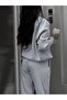 Winter Women's Gray Jogger Oversized Plus Size Sportswear Loose Fit Stretchy Comfortable Fabric Sweatpants - 2