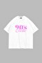 90's Bbe Printed Oversize Unisex White Tshirt