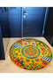 Mosso Multicolor Flowers and Lemon Detailed Woven Base Round Rug Mosso80 - 3