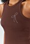 Brown Halter Neck Bow Detailed Tank Top - 3
