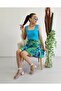Flower Pattern Belted Shorts Skirt - 2
