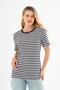 Crew Neck Striped Short Sleeve T-Shirt
