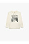 Cotton Long Sleeve Crew Neck Printed T-Shirt