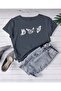 Butterflies Printed Smoked Oversize Cotton Tshirt Unisex