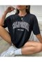 California West Coast Printed Black Oversize Cotton Tshirt Unisex - 2