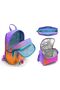 Primary and Secondary School School Bag Trio - Girl, Orange Purple Color Transition - 2