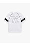 V-Neck Short Sleeve Printed Oversize Sports T-Shirt - 2