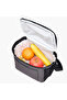 Solid Lunch Bag with Zip Closure and Strap - 4