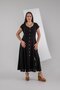 111975 Women's Plus Size Buttoned Slit Dress Black - 5