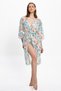 Women's Multicolored Geometric Long Kimono 25Pl15St - 6