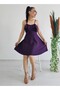 Crepe Dress with Flounces on Shoulders - 2