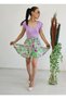 Leaf Pattern Belted Shorts Skirt - 2