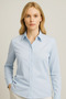 Ice Blue Lycra Satin Slim Fit Women's Shirt - 2