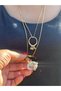 Women's Necklace with Gold Yellow Zircon Stone Ring 27 cm - 2